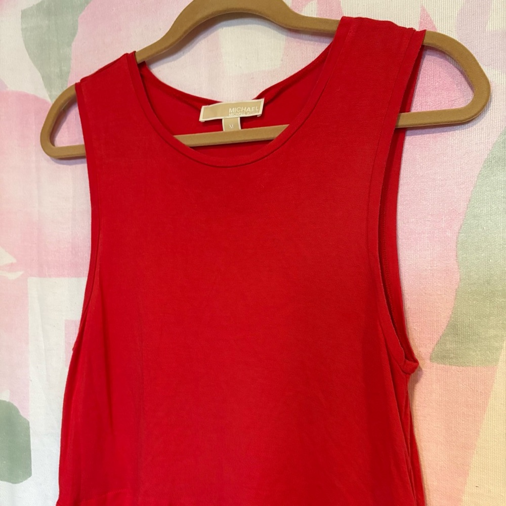 Michael Kors Red Sleeveless Tiered Layered Tank Top * Woman's Medium GUC Summer